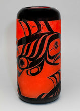 “Taku Red” Glass Vase by Alano Edzerza, Tahltan