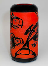 “Taku Red” Glass Vase by Alano Edzerza, Tahltan