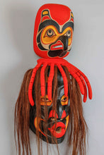 Mask Depicting Dzunukwis - Wild Woman of the Sea, 2005, by Joseph Wilson, Coast Salish