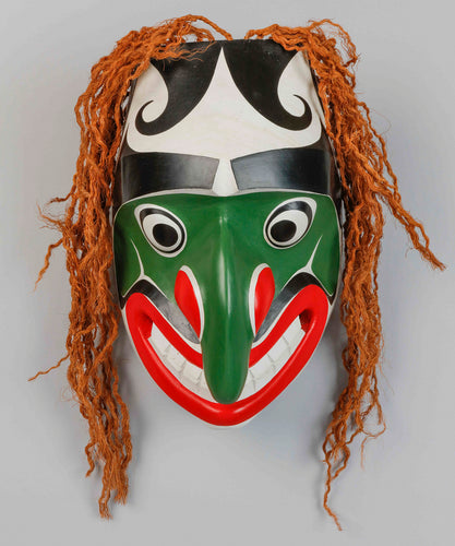 Mask depicting Nułamał (Fool), 1985, by Simon Dick, Kwakwaka'wakw