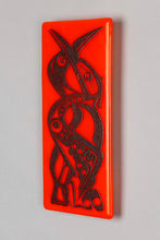 Pairing Cranes - Glass Panel by Ruth Wilbur Peterson