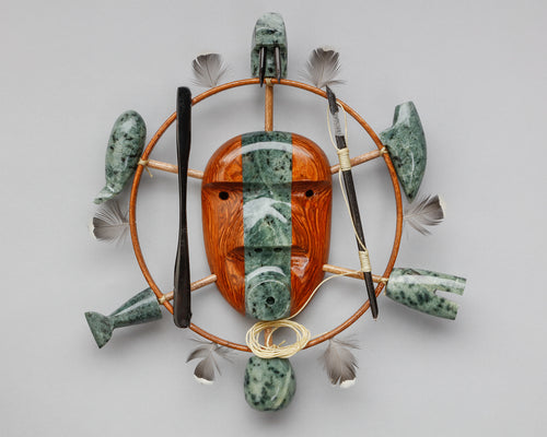 Spirit Mask depicting Shaman by Lenwood Saccheus, Inupiaq