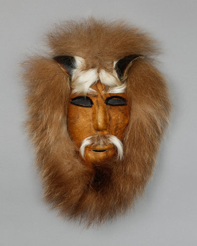 Caribou Hide Mask of Elder By Mabel Paneak Burris (1942-2018), Iñupiat