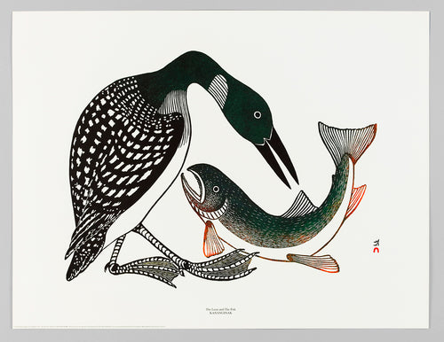 The Loon and the Fish by Kananginak Pootoogook (1935-2010), Inuit