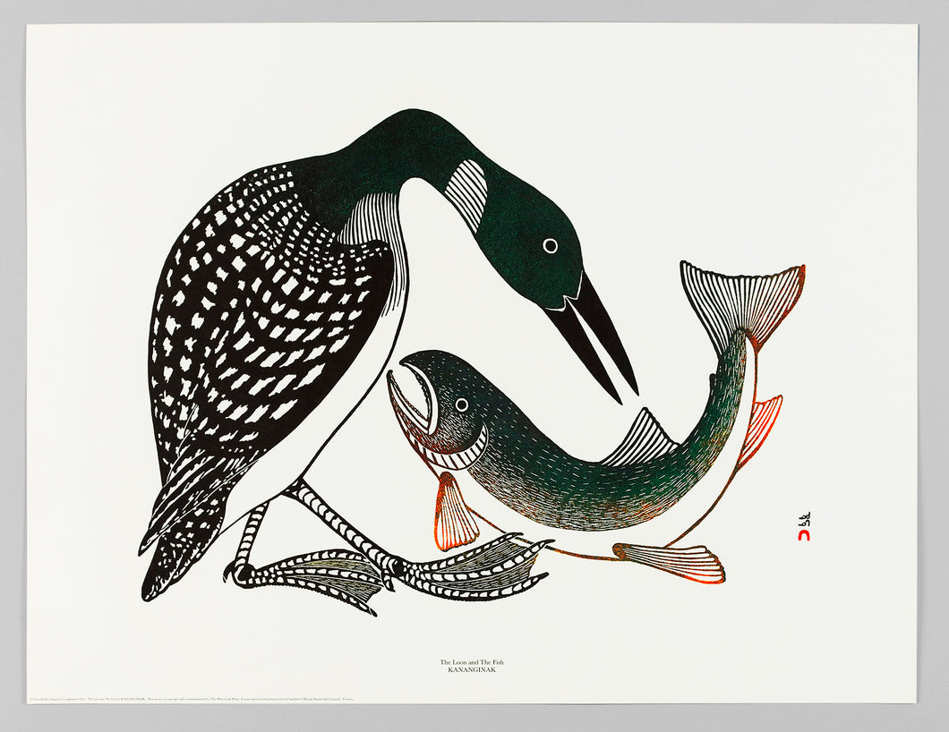 The Loon and the Fish by Kananginak Pootoogook (1935-2010), Inuit