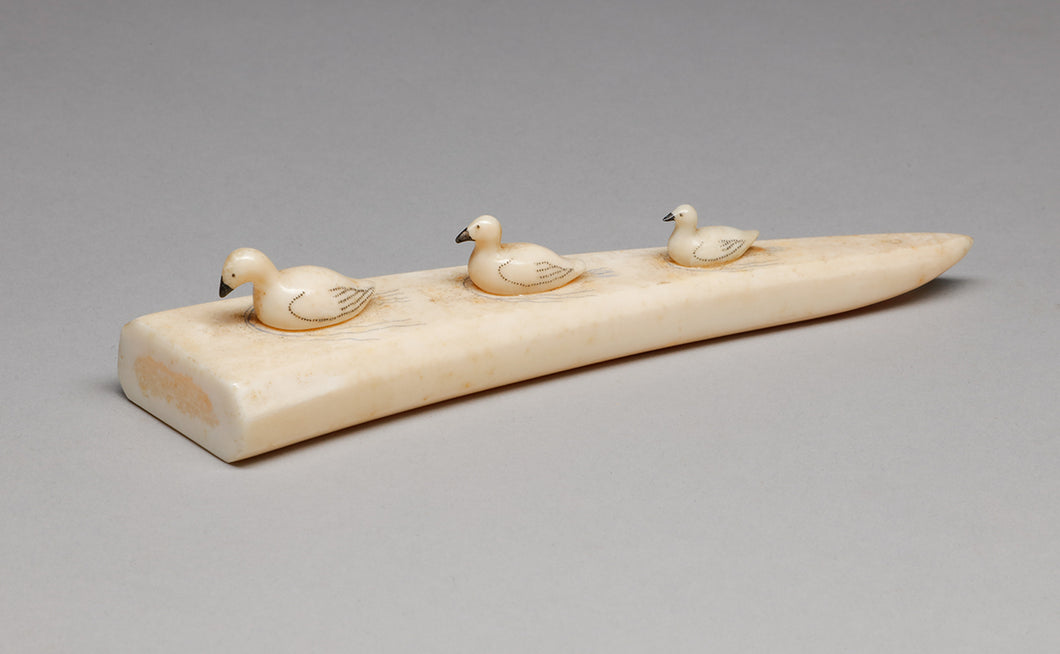 Vintage Swimming Duck Carving by John Kokuluk Sr., Iñupiaq
