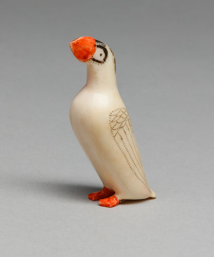 Vintage Puffin Carving by John Kokuluk Sr., Iñupiaq