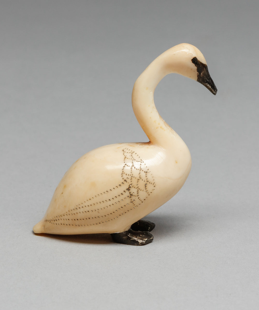 Vintage Swan Carving by John Kokuluk Sr., Iñupiaq