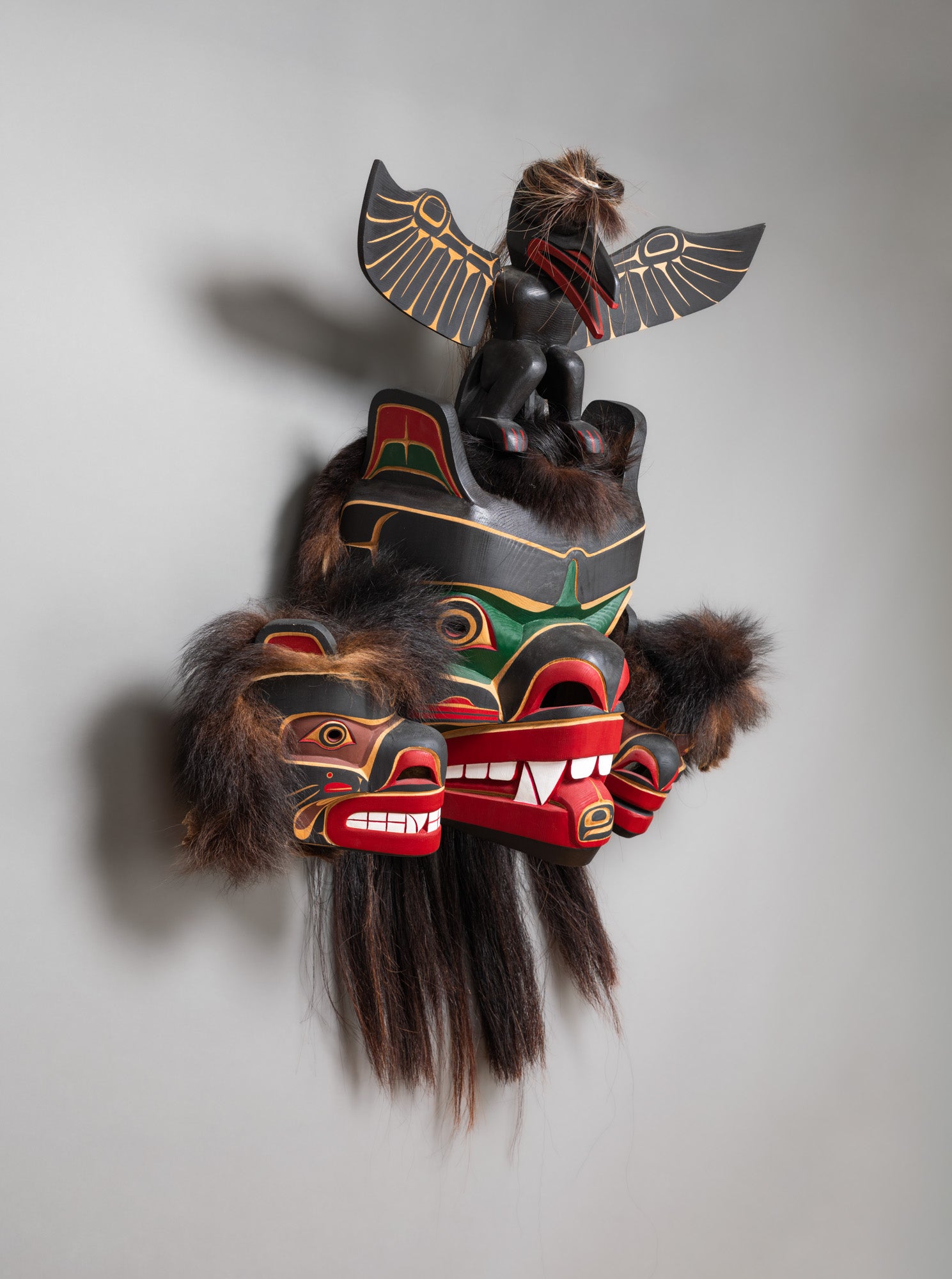 Bear Mother and Raven Mask by Derald Scoular, Salish First Nation ...