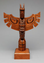 Model Totem Pole depicting Bear and Thunderbird by Jack Stogan, Musqueam