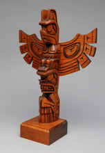Model Totem Pole depicting Bear and Thunderbird by Jack Stogan, Musqueam