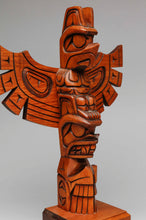 Model Totem Pole depicting Bear and Thunderbird by Jack Stogan, Musqueam