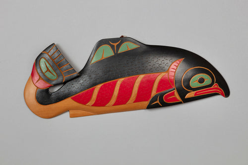 Plaque Depicting Salmon by John Charles August, Coast Salish Nation
