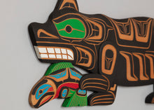Plaque Depicting Bear with Salmon by Shawn Baker, Squamish