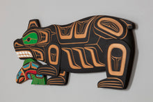 Plaque Depicting Bear with Salmon by Shawn Baker, Squamish