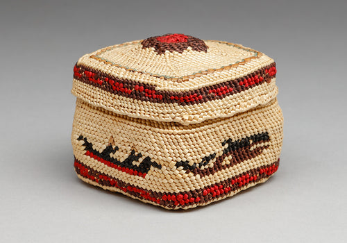 Fine Square Nuu-Chah-Nulth Treasure Basket, c. 1950