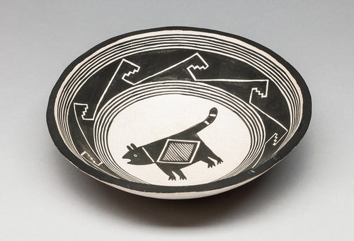 Bowl with Cat Design by John Aragon, Acoma