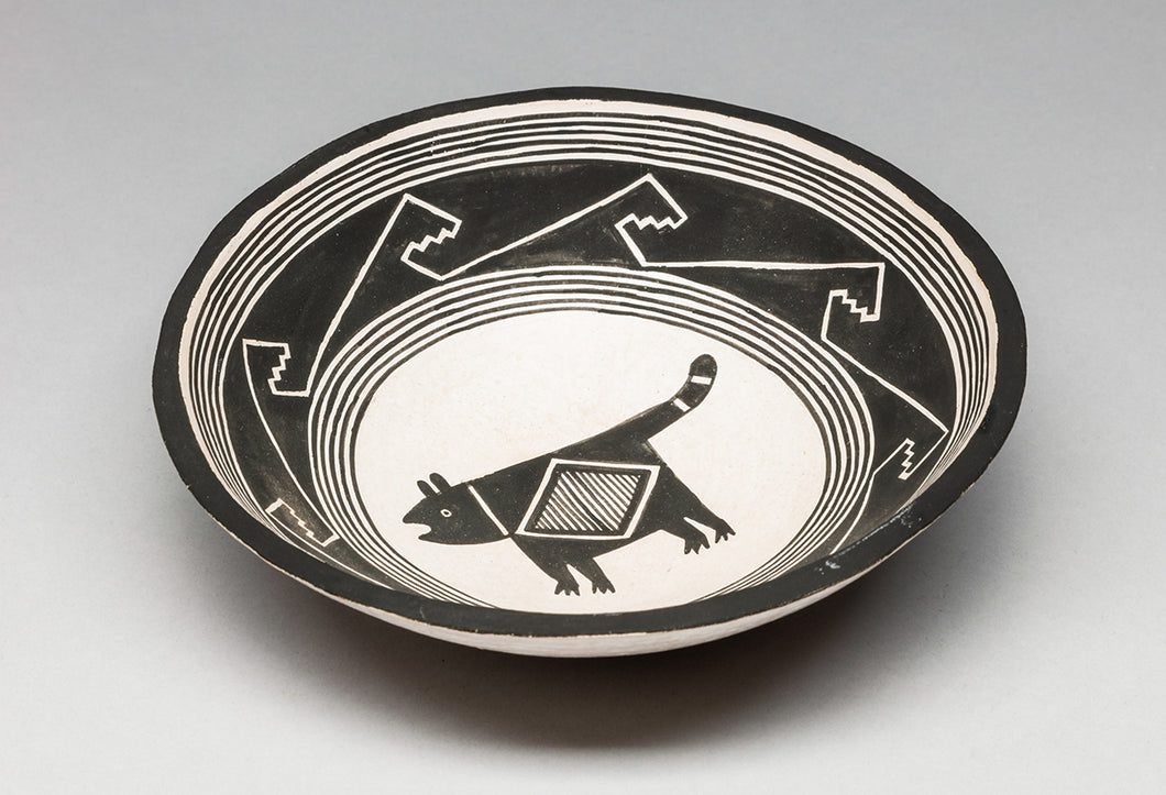 Bowl with Cat Design by John Aragon, Acoma