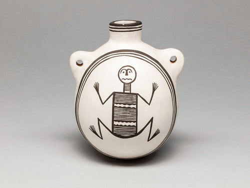 Small Water Jug with Human Design by Delores Lewis Garcia, Acoma