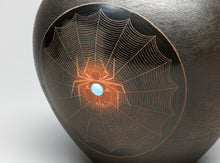 Pot with Spider, Avanyu and Feather Designs by Barbara Gonzales, San Ildefonso