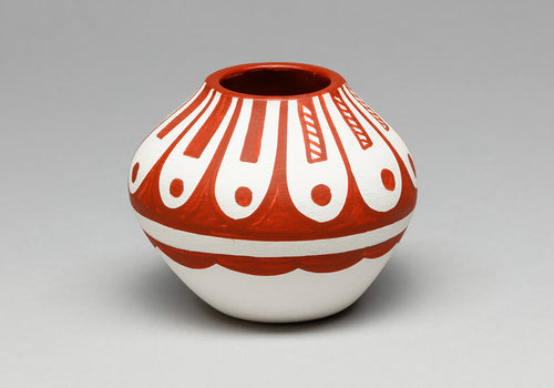 Pot with Flower Design by Frances Waquiu, Jemez