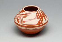 Pot with Feather Design by Geraldine Sandia, Jemez