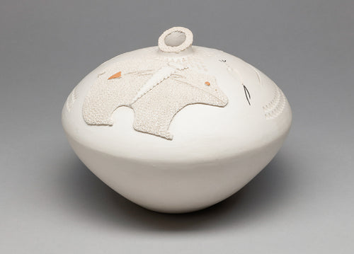 Bowl with Bear with Heartline Design by Wilfred Garcia, Acoma