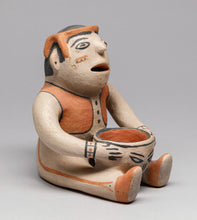Vintage Cochiti Pottery Figure of Seated Man, c. 1940