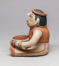 Vintage Cochiti Pottery Figure of Seated Man, c. 1940