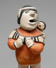 Vintage Cochiti Pottery Figure of Man with Baby, c. 1940