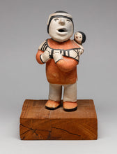 Vintage Cochiti Pottery Figure of Man with Baby, c. 1940