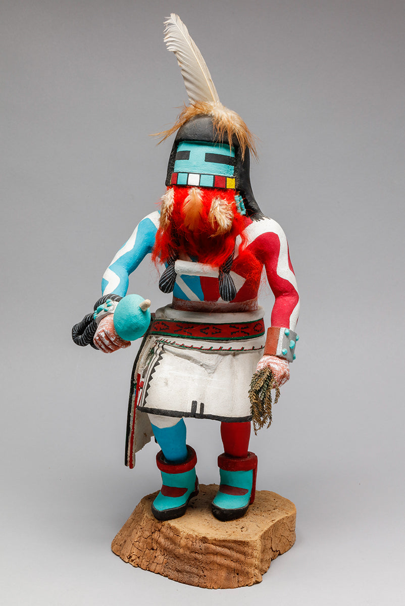 Angak’china (Long Hair) Kachina, 1988 by Clifford Bahnimptewa (1938-1984), Hopi