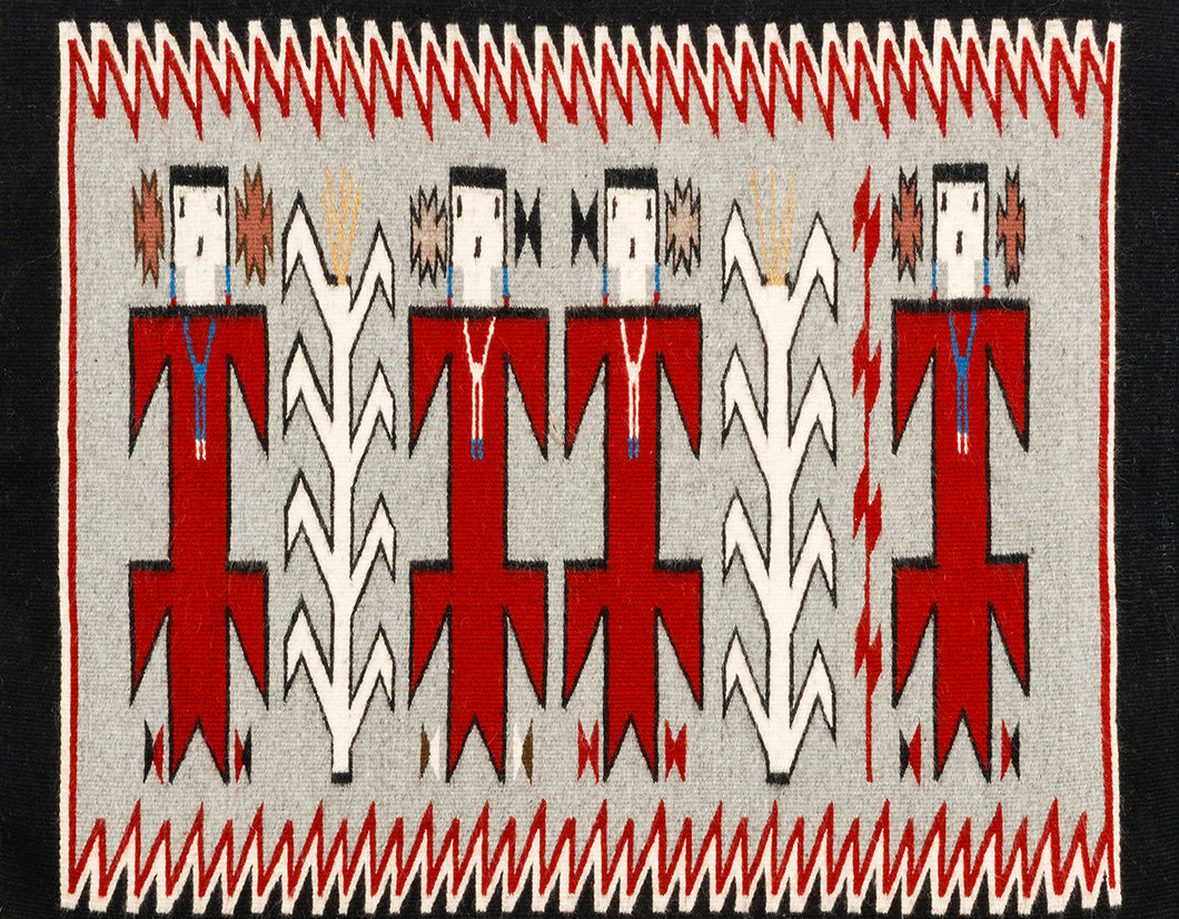 Navajo Yei Rug by Nellie Tso, Navajo