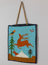 Antique Plateau Beaded Bag depicting Leaping Elk, c. 1950