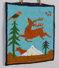 Antique Plateau Beaded Bag depicting Leaping Elk, c. 1950