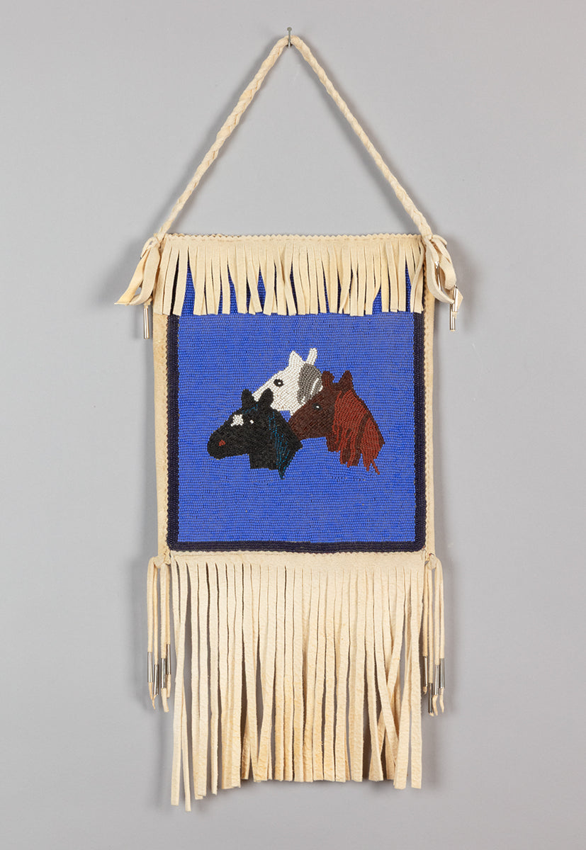 Contemporary Beaded Bag with Three Horses, c. 1980