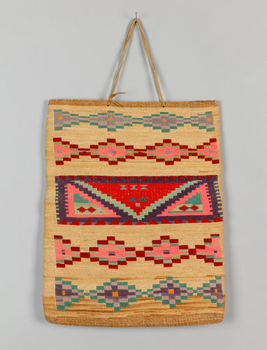 Cornhusk Bag with Geometric Design, 1900
