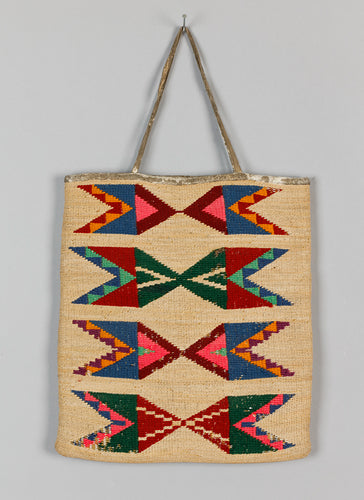 Cornhusk Bag with Geometric Design, 1900