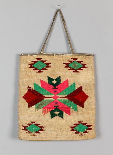 Cornhusk Bag with Geometric Design, 1900