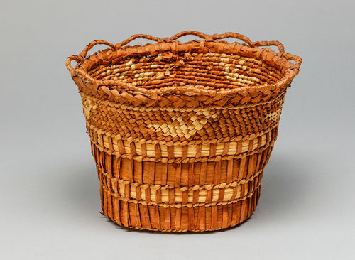 Basket with Bird Designs by Margaret Irving, Makah