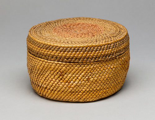 Lidded Basket with Bird Designs, Nuu-Chah-Nulth