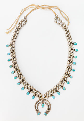 Vintage Navajo Child's Squash Blossom Necklace, c. 1940