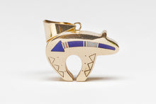 14k Gold Bear Pendant with Heartline by Ray Tracey, Navajo