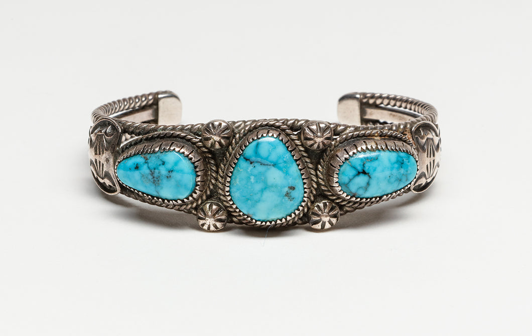 High Grade Morenci Turquoise Bracelet, Navajo