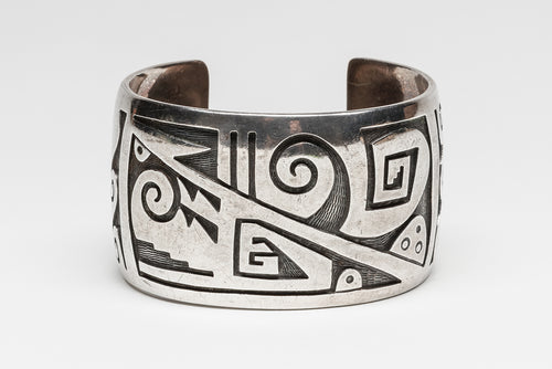 Heavy Geometric Design Cuff, Hopi