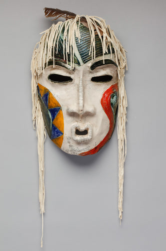 Mask depicting Pitt River Stick Indian by Lillian Pitt, Yakama