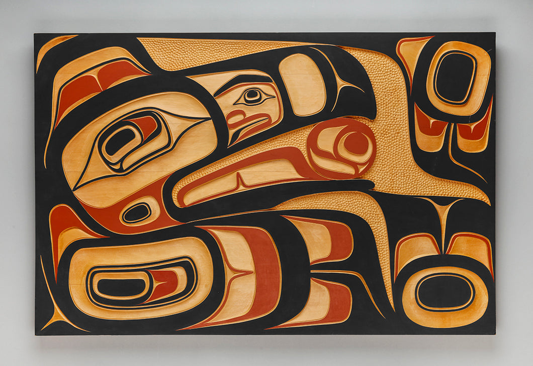 Panel depicting Raven Stealing the Sun by Doug Zilke