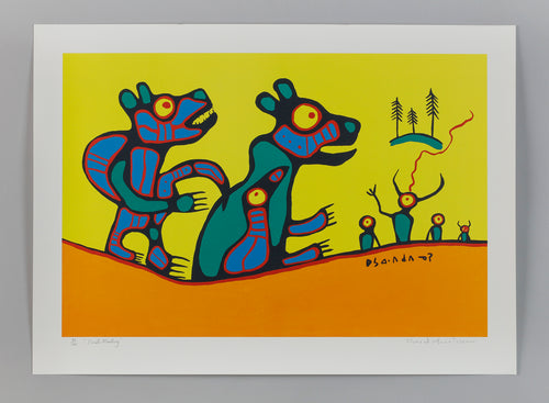 First Meeting - Silkscreen by Norvel Morrisseau (1932-2007)