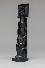 Argillite Mortuary Totem depicting Bear by Denny Dixon, Haida