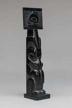 Argillite Mortuary Totem depicting Bear by Denny Dixon, Haida